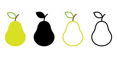 Pear icon symbol set vector