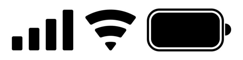 Battery, signal, wifi icons simple design vector