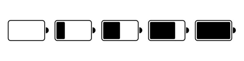 Battery icon symbol set. Charge level set vector