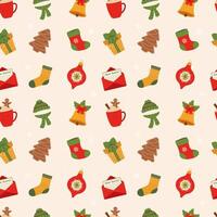 Christmas pattern seamless. Seamless pattern with christmas and winter elements. vector
