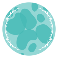 watercolor transparant circle with abstract element and floral frame Decoration Image png
