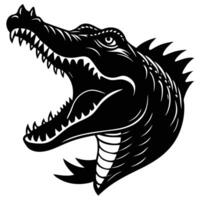 A crocodile head with its mouth open and its teeth vector