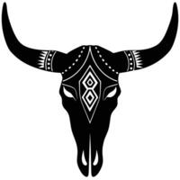 A bull skull with tribal designs on it vector