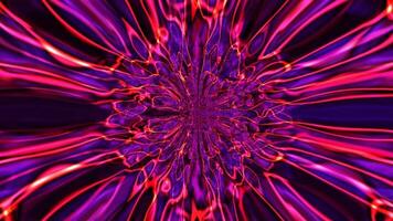 Abstract kaleidoscope with a violet and magenta tunnel effect. video