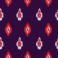 a purple and red ikat pattern on a dark background vector