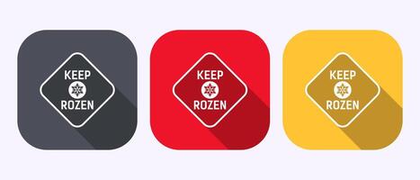 Keep frozen icon design, Frozen product badge sign in shadow button design vector