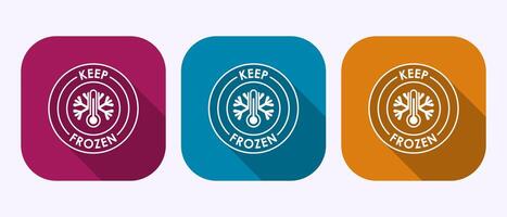 Keep frozen icon, Frozen product badge label sign in shadow button design vector