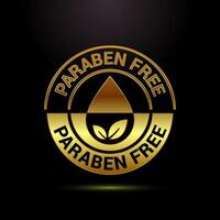 Paraben free icon design in gold color style, suitable for product sign vector
