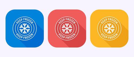 Keep frozen icon design, Frozen product badge label sign in shadow button design vector