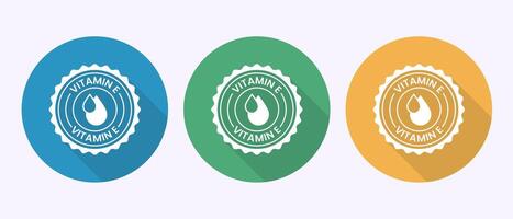 Vitamin E icon design. Vitamin E symbol in shadow button design vector