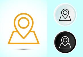 Location icon illustration. Map navigation, Gps location sign in color black and white vector