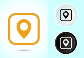Location icon design. Map navigation, Gps location sign symbol in color black and white vector