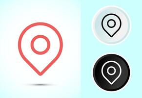 Location icon illustration. Map navigation, Gps location symbol in color black and white vector