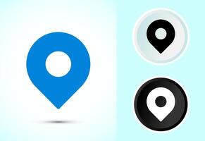 Location icon. Map navigation, Gps location sign in color black and white vector