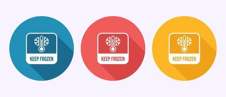Keep frozen icon design illustration, Frozen product label sign in shadow button design vector
