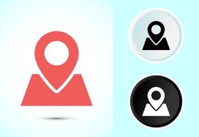 Location icon design. Map navigation, Gps location sign in color black and white vector