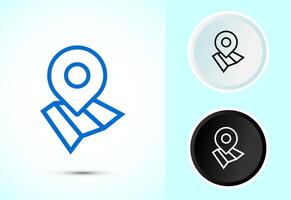 Location icon design illustration. Map navigation, Gps location sign in color black and white vector