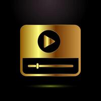 lectures icon, conference icon, Online seminar sign symbol in gold color style vector