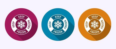 Keep frozen icon illustration, Frozen product badge label sign in shadow button design vector