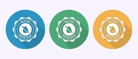 Water resistant icon design, Waterproof, liquid proof sign in shadow button design vector