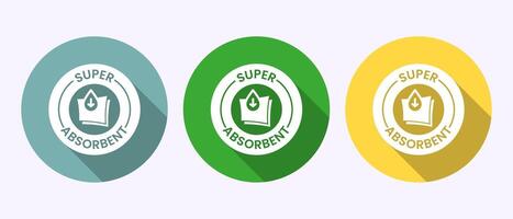 Water absorbent icon design, Water drop absorb symbol in shadow button design vector
