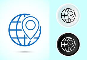 Location icon. Map navigation, Gps location sign symbol in color black and white vector