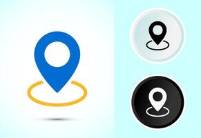 Location icon design illustration. Map navigation, Gps location symbol in color black and white vector