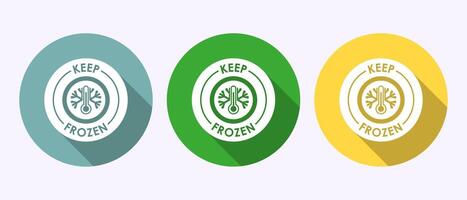 Keep frozen icon design illustration, Frozen product badge label in shadow button design vector