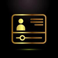 lectures icon design illustration, conference icon, Online seminar sign in gold color style vector