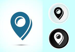 Location icon illustration. Map navigation, Gps location sign symbol in color black and white vector
