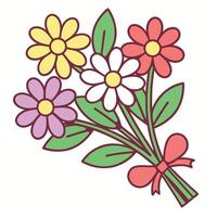 Colorful flower bouquet graphic design. vector