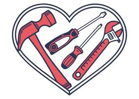 Heart Shaped Tool Icons for Father Day vector