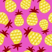 Bright seamless pattern with juicy pineapple on a bright background. Summer berry background. vector