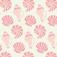 Marine delicate pattern with shells. Summer pastel background. vector