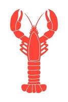 Lobster hand drawn isolated on white background. vector