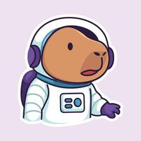 Capybara Astronaut Exploring Space vector