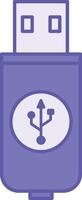 Colored USB Icon. Illustration. Universal Interface for Connecting Devices. Gadget, Technology. Device Concept vector