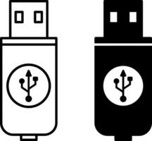 USB Icons. Black and White Illustrations. Universal Interface for Connecting Devices. Gadget, Technology. Device Concept vector
