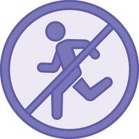 Colored Not Allowed Icon. Illustration. Prohibition Sign, No Running. Running Concept vector