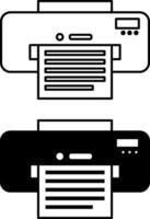 Printer Icons. Black and White Illustration. Device for Printing Documents from a Computer or Laptop. Gadget, Technology. Device Concept vector