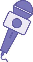 Colored Mic Icon. Illustration. Device That Converts Sound Waves into Electrical Signal. Microphone, Gadget, Technology. Device Concept vector