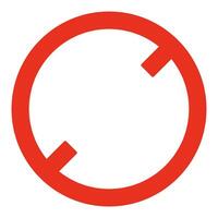 Forbidden circle sign, ban or danger icon. Prohibition red symbol. Red circle with torn cross line. Restriction, caution, stop illustration vector