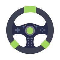 Icon of gaming controller, steering wheels, joysticks, and handheld game device. vector