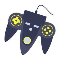 Icon of gaming controller, steering wheels, joystick, and handheld game devices. vector