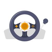 Icon of gaming controllers, steering wheels, joystick, and handheld game devices. vector
