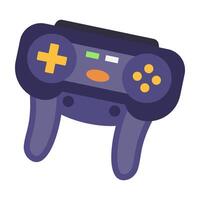 Icon of gaming controllers, steering wheel, joysticks, and handheld game devices. vector