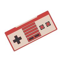 Colorful illustration of various retro and modern game controllers. vector