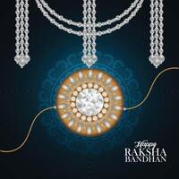 creative rakhi on red background vector