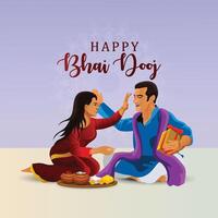 Happy bhai dooj design background vector