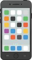 Smartphone with colorful app icons digital device technology communication illustration vector